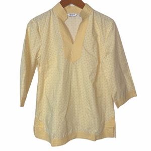 Liz Claiborne Sz M 100% Cotton Yellow